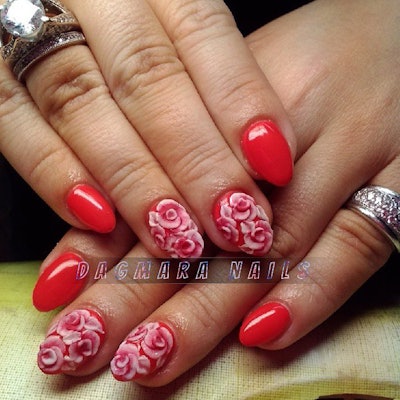 Dec 1 Red Flower Dagmara Nails