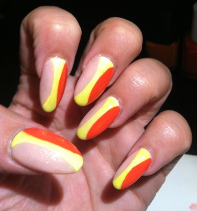 Three Color Hourglass Manicure By Naja