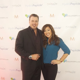 Dean Langdon, representing HydraFacial, with Live Love Spa founder Lisa Michaelis