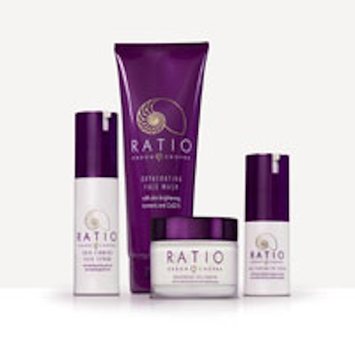 Ratio Skincare, named for the special blend of the formula that combines just the right ratio of organic compounds with enhanced antioxidants, features products that contain organic ingredients that provide a natural balance between New World medical technology, and Old World ideals of health and beauty.