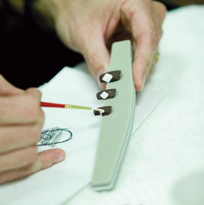 Step Painting White On Brown Bkg