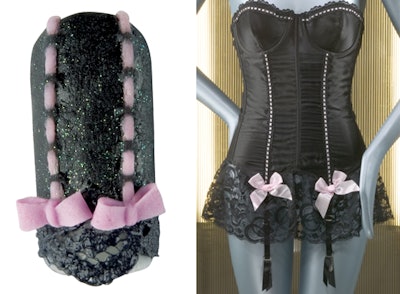 Black Pink Nails Lingerie