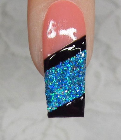 Blue Glitter Nails 1