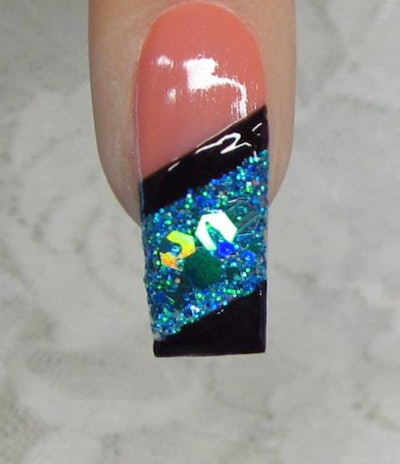 Blue Glitter Nails 2