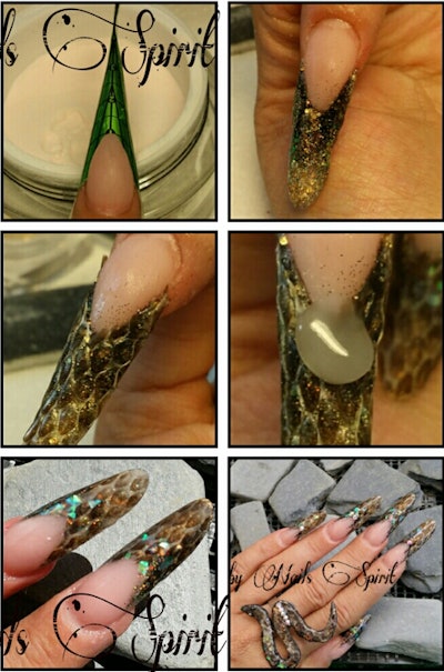 Snakeskin French Manicure Tutorial 2