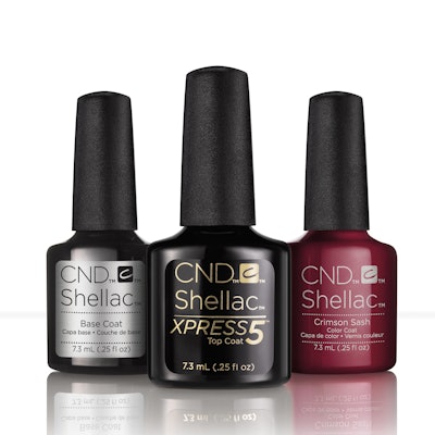 Cnd Shellac Brand Xpress5 Top Coat Crimson Sash