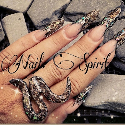 Snakeskin French Manicure