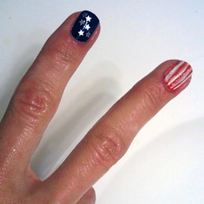 NEW YORK, NY – FEBRUARY 10: A model poses backstage with nails by CND for Jeremy Scott Fall/Winter 2017 on February 10, 2017 in New York City. (Photo by Jennifer Graylock/Getty Images for CND)