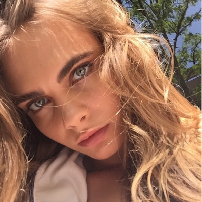 Image: Instagram.com/caradelevingne Model Cara Delevingne shows off the bold brow trend.