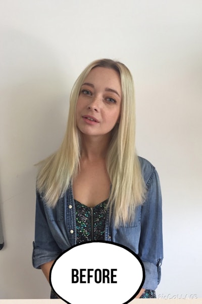 The 'before' look by Erica Keelen Image courtesy of PRAVANA