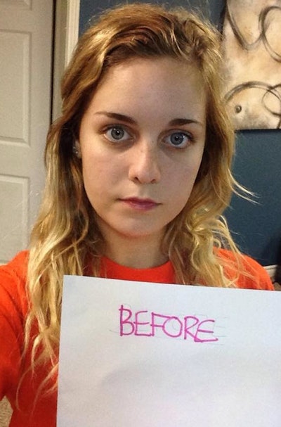 The 'before' look by Nicole Pede Image courtesy of PRAVANA