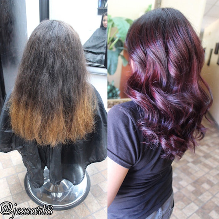 burgundy plum burgundy plum hair color with a dark base by…