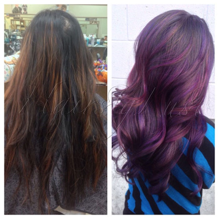 purple highlights in red hair