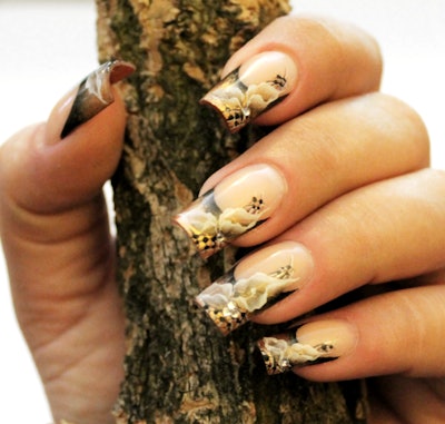 Nail Art How To: Fall Floral French Nails