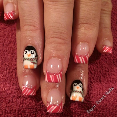 Candy Cane Tips And Penguins 0