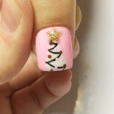 Nail Art Tutorial: Acrylic Christmas Trees