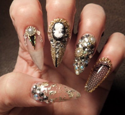 Nail Art Tutorial: Stiletto Bling Nails
