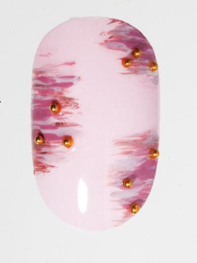 pink nail art