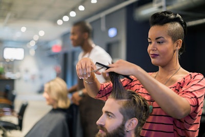 Stylist Cutting Hair