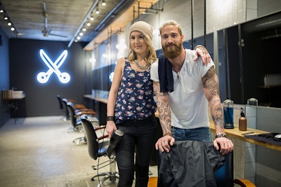 Stylists In Front Of Salon