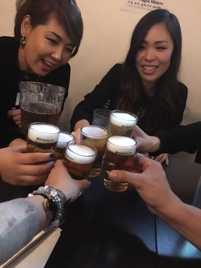 NAILPRO Beer with KOKOIST USA team after a nail show!