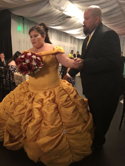 Edna Being Escorted to the Dance Floor