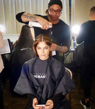 Backstage at Christian Sirano with Sebastian Professional NYFW 2018