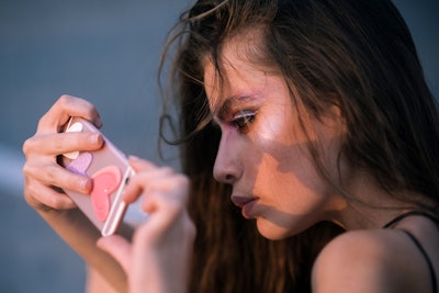 Young Woman Use Mobile Phone, 4g, 3g. Fashion Girl With Smartpho