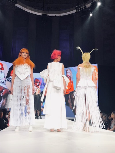 Models at the Hairplay International show by Goldwell and KMS