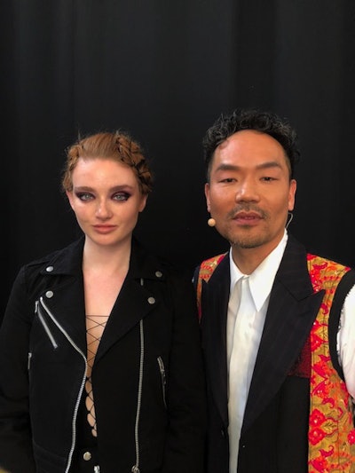 Oribe's KIen Hoang and a model