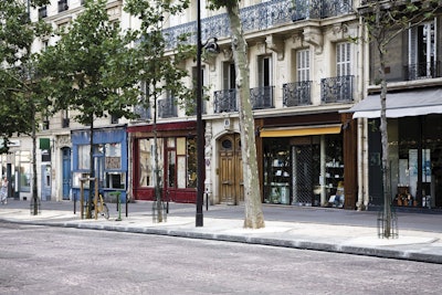 Shops on Boulevard Saint-Michel, Paris, France