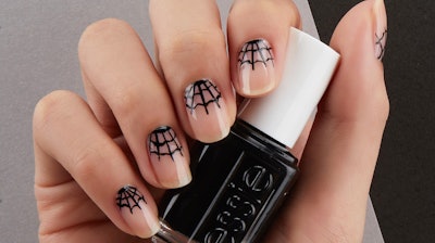 halloween cobweb nail art
