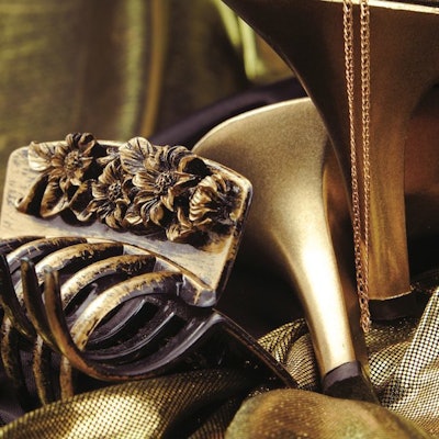 golden woman shoes accessories