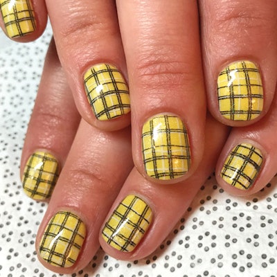 yellow-plaid-nails