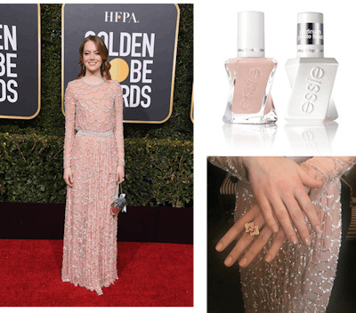 Emma Stone Golden Globes 2019 Essie Nude