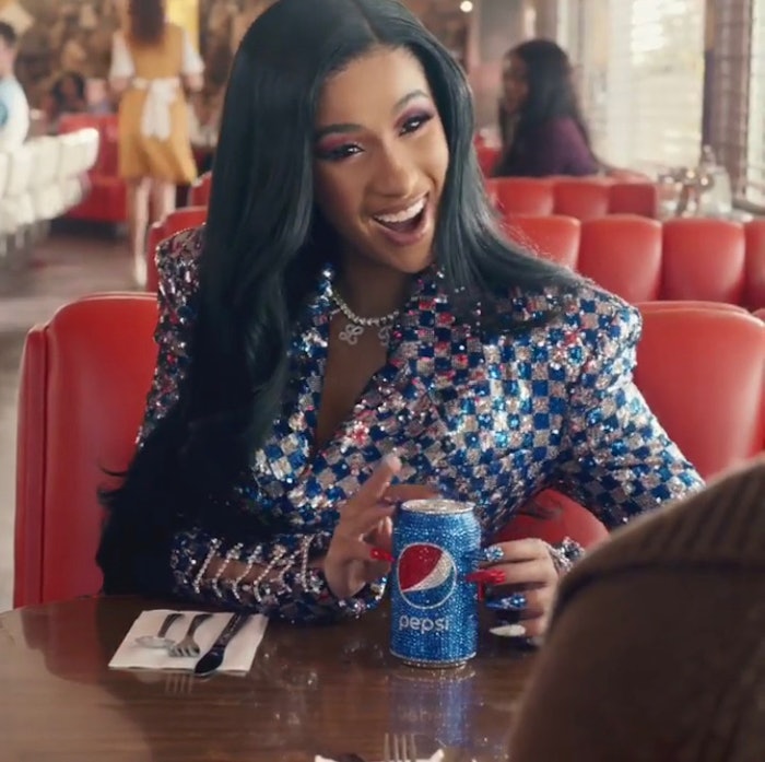 Cardi B LeChat Nails Pepsi Commercial Super Bowl