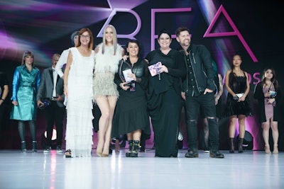 Emma Hancock, mentored by Sonya Dove (far left), wins Color Artist of the Year, as judged by Ryan Wheedon (far right)