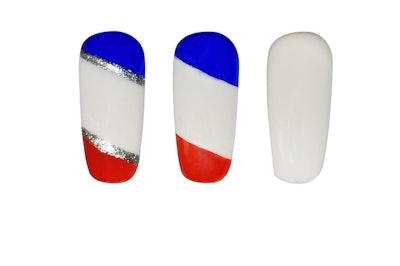 red white and blue Nail Art