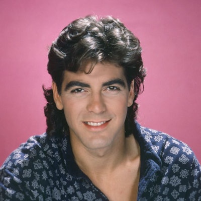 George Clooney sporting a mullet.