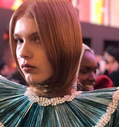 Area FW 2020 show model, in Harlem, NYC styled by @clare_byrne makeup by #kanakotakase hair by @jawaraw