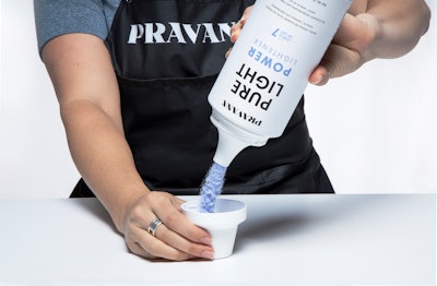 PRAVANA Pure Light Power Lightener Formulation in use