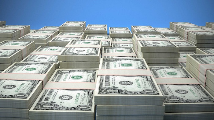 Money of United States of America. US Dollars background. Closeup photo