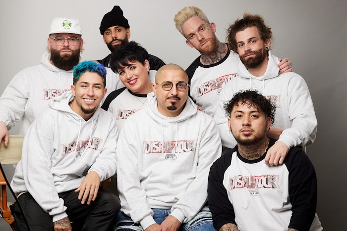 Disruptour Team Group Shot: Left to Right: Zach Ramsey, Byrd Mena, Jeo Calero, Lisa Finucane, Nieves Almaraz, John Carmona, Trevor Moots and Kevin Nguyen.