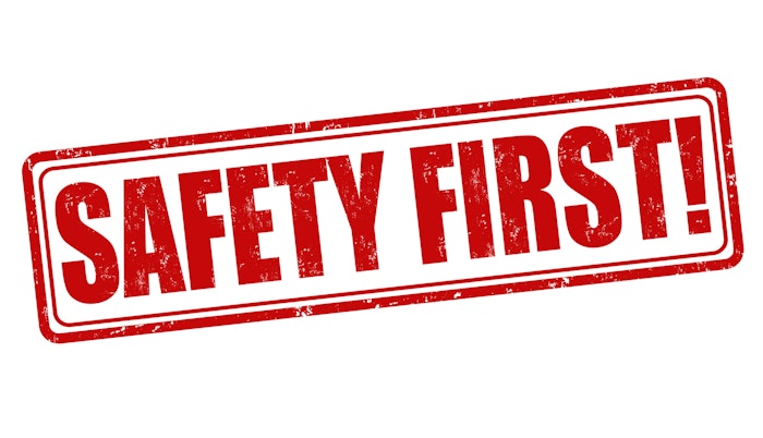 Safety first stamp