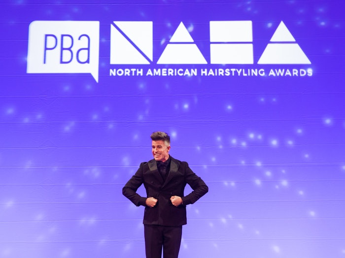 2021 North American Hairstyling Awards (NAHA) host Michael Shaun Corby