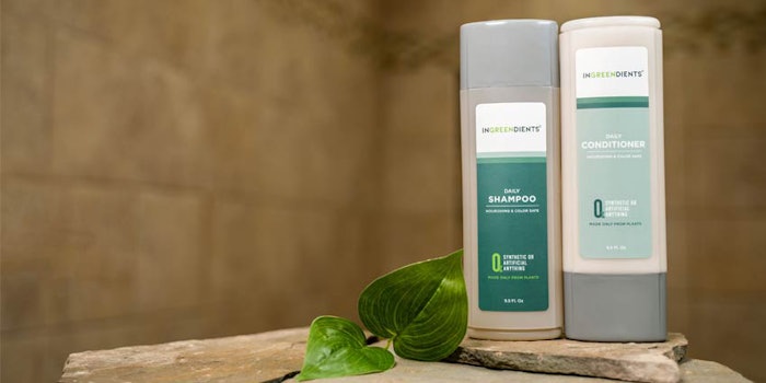 Berry Global will manufacture shampoo and conditioner bottles made from 100% recycled plastic for Ingreedients' hair care line made from 100% plant-derived ingredients.