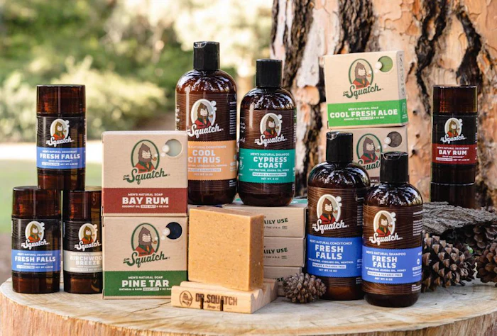 The initial Walmart launch will include Dr. Squatch bar soaps, shampoo, conditioner and Soap Gripper shower booster.