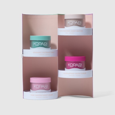 Kopari has unveiled new sustainable packaging in a limited edition bundle; in 2022, the brand will launch a refillable program.