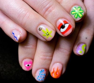 Hand-painted nail design by Georgie Barr