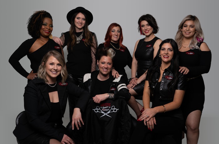 Back row from l to r: Pauline Pryor, Brittany Burton, Meghan Blanchette, Dorothy-Anne Lacy, Alexa Fernandez. Front row from l to r: Claudia Thomas, Stacia Kelley, Mary-Jean Carrino. Not pictured: Frankie Perez.